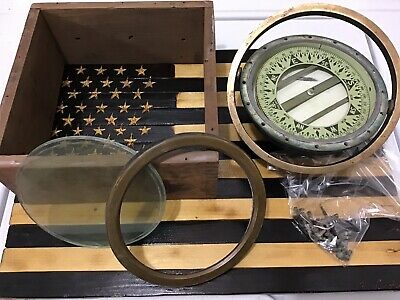 Antique-Nautical-Brass-Maritime-Boat-Ships-Liquid-Compass Helmsman compass